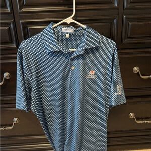 Peter Millar Men's Blue Patterned Polo Shirt